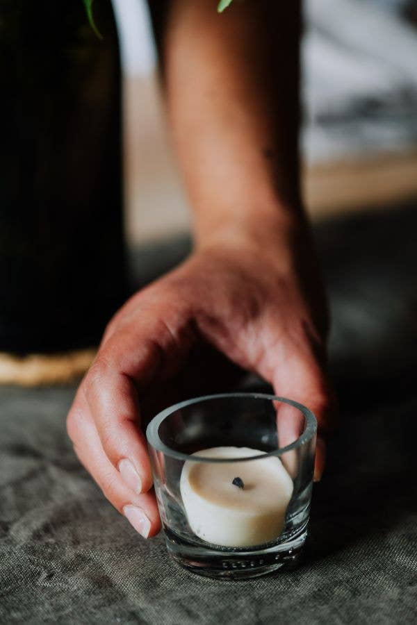Recycled Clear Glass 'Luna' Tea Light Cup