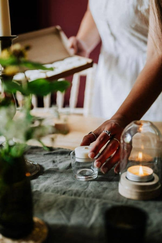Recycled Clear Glass 'Luna' Tea Light Cup