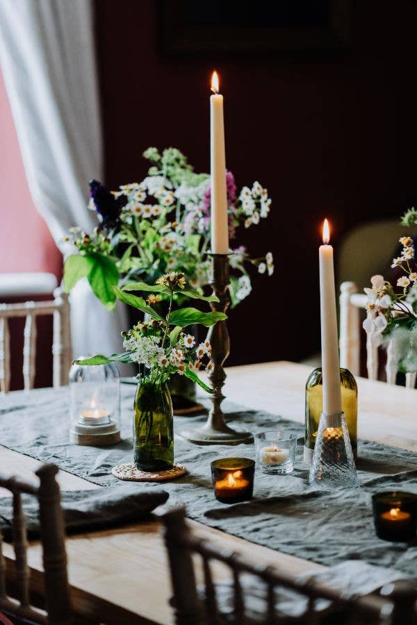 Recycled Olive Green Glass 'Luna' Tea Light Cup