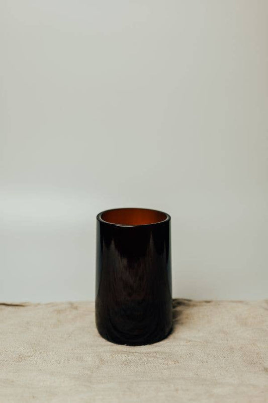 Recycled Amber Brown Glass Utensil Pot