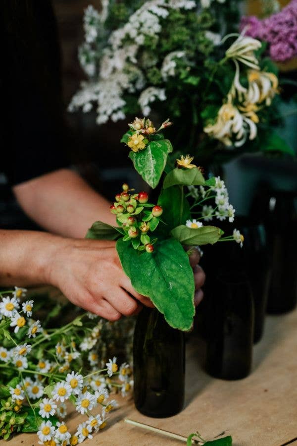 Recycled Olive Green Glass 'Piccolo' Flower Bud Vase