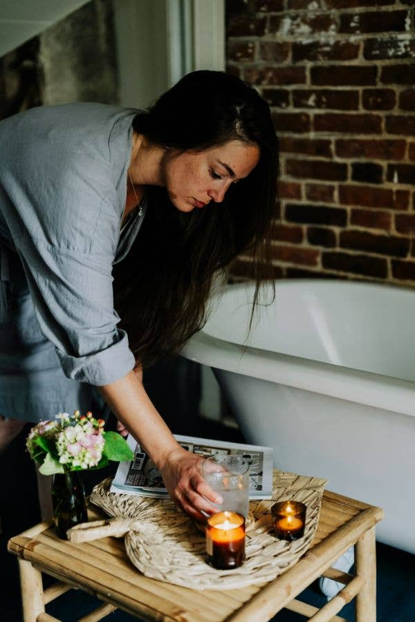 Recycled Olive Green Glass 'Luna' Tea Light Cup